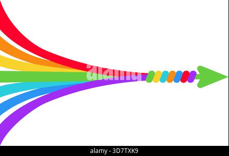 Merger multi colored arrows Stock Vector