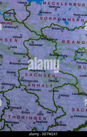 Map of Saxony-Anhalt Stock Photo - Alamy