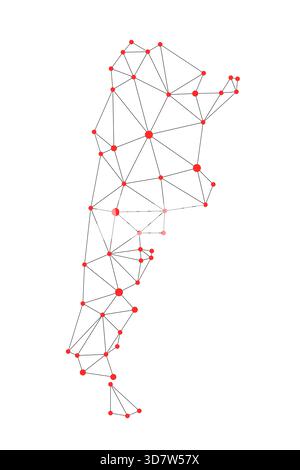 Argentina map. Abstract geometric map - connection dots network lines. Stock Vector