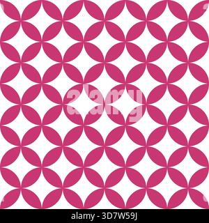 Maroon overlapping circles seamless texture. Classic ovals and circles vector geometric fashion pattern. Stock Vector