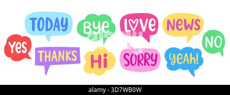 Chat Bubbles Social Media Message Speech Clouds Stock Vector