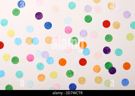 Colorful confetti on white background Stock Photo
