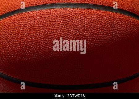 Close-up of textured surface of basketball Stock Photo
