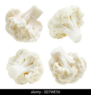 Cauliflower isolated on white background. Ripe fresh cauliflower Clipping Path. .Collection cauliflower Stock Photo