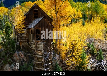 An abandoned mining mill near Crystal in Colorado Stock Photo