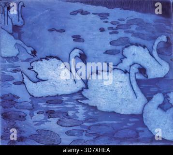 Swans, 1908 by Umberto Boccioni Stock Vector