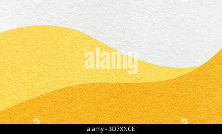 Abstract white, yellow texture paper background, wavy layers gradient. Wave golden pattern with copy space for banner. Stock Photo