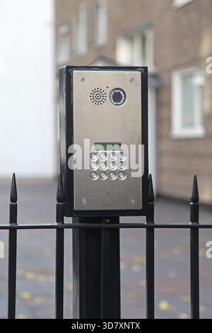 Video Intercom With Keypad Security Access Gate Stock Photo