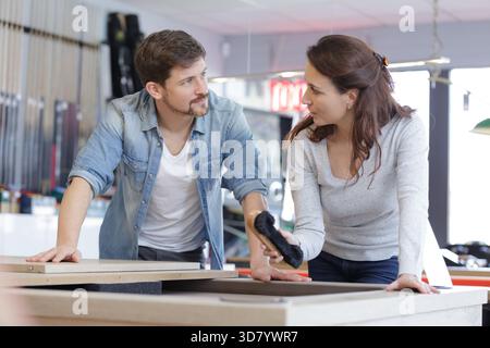 male and female industrial engineers Stock Photo