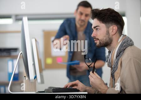 coworking process designers team working modern office Stock Photo