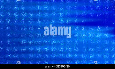 High-tech deep blue background with pixel grid lights Stock Vector