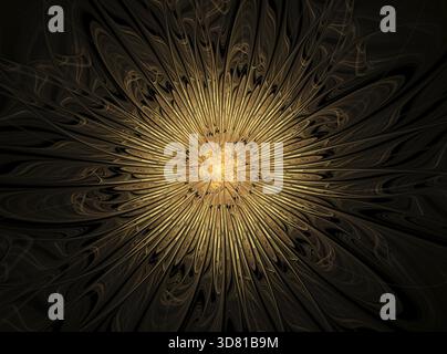 Abstract fractal computer-generated glass flower Stock Photo