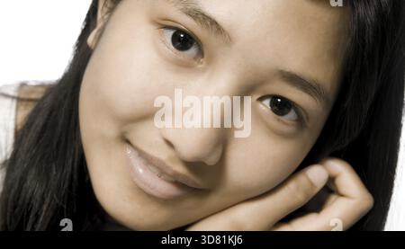 Portrait of an Asian model looking lovely Stock Photo