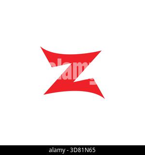 letter zn simple geometric red logo vector Stock Vector