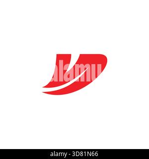 letter vn simple curves swoosh motion logo vector Stock Vector