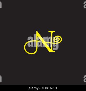 letter n motion thread spiral motion logo vector Stock Vector