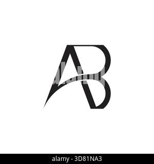 letter ab swoosh curves motion linked logo vector Stock Vector