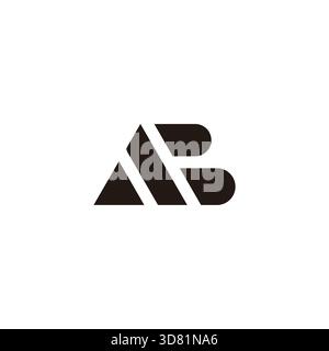letter ab simple stripes triangle geometric logo vector Stock Vector