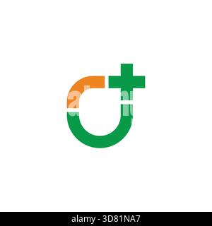 letter j shield green plus medical logo vector Stock Vector
