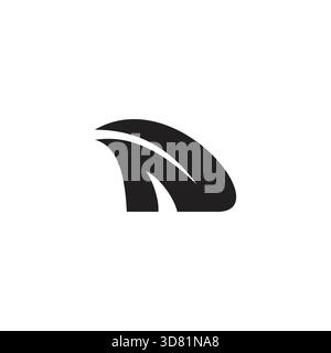 letter nd simple curves swoosh motion logo vector Stock Vector