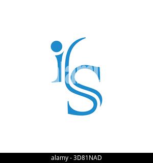 letter si stripes linked linear logo vector Stock Vector