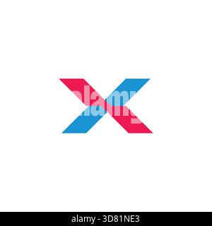 letter xk simple colorful linked geometric logo vector Stock Vector