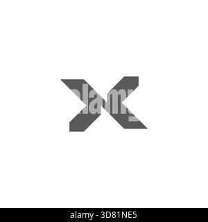 letter nk nx simple geometric silhouette linked logo vector Stock Vector