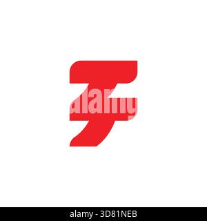 letter tt simple linked geometric red logo vector Stock Vector