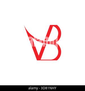 letter vb swoosh curves motion linked logo vector Stock Vector