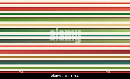 seamless horizontal striped pattern in Christmas of red, green, gold, and cream, providing festive background for winter holiday projects, website ban Stock Vector