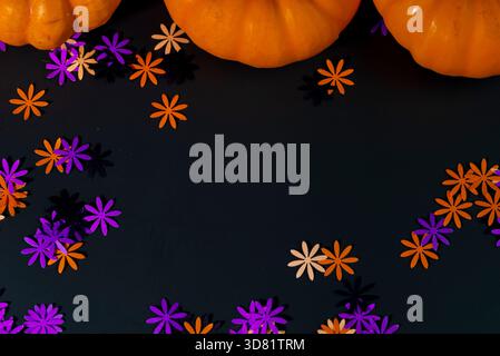 Halloween decoration on a black background Stock Photo