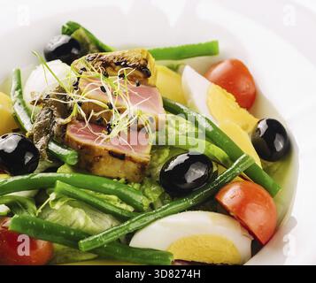 Food, Nicoise salad with tuma and tomato Stock Photo