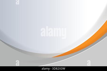 Dynamic Abstract White and Grey Background with Bold Orange Wavy Element, Modern and Trendy Universal Aesthetic Template for Business Stock Vector