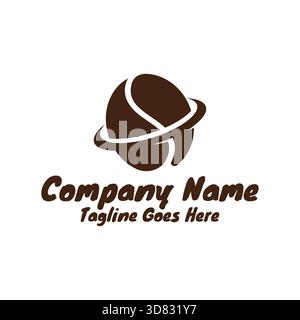 Coffee bean Planet for Coffee Shop Cafe Eatery or Beverage Product Icon Symbol Logo Design Vector Stock Vector