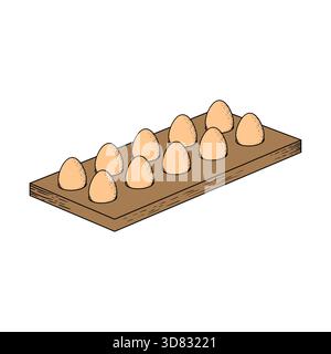 image of eggs on a shelf for selling food farm or poultry product illustration design Vector Stock Vector