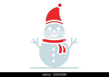 Snowman icon. solid icon style. icon related to christmas. christmas elements vector illustration Stock Vector