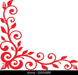Elegant floral frame, border silhouette in hand drawn doodle style ...