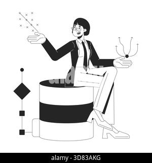 Trends of big data set line illustration concept Stock Vector