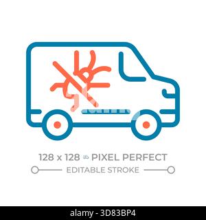 Pest control pixel perfect two color line icon Stock Vector