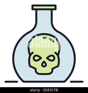 Flask with Skull vector Education concept colored icon or logo element Stock Vector