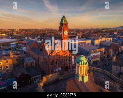 Golden hour light reflecting on Rathmines Stock Photo