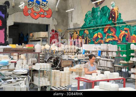 France, Haute Vienne, Limoges, Ateliers Arquié labeled Living Heritage Company, porcelain factory workshop Stock Photo