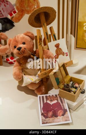 exhibits on display in Teddy Bear Museum, Bamsemuseum at Skagen, Denmark, Europe, home to hundreds of teddy bears with interesting stories and history Stock Photo