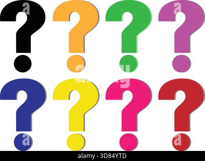 Colorful Question Mark Icons Set Stock Vector