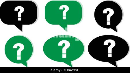Question Mark Speech Bubble Icons Set Stock Vector