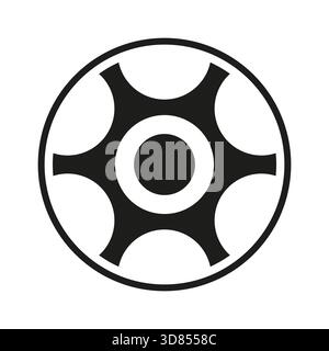 The drum of the revolver icon in circle round black color vector ...