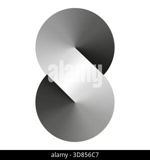 Abstract S shape. Gray cone gradient. Infinity symbol Vector. Modern logo element. EPS 10. Stock Vector