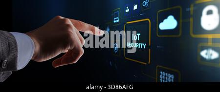 Cybersecurity protection for smart home IoT devices and connected network systems. Stock Photo