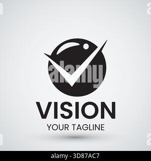 Eye vision logo icon design letter v media technology logo template Stock Vector