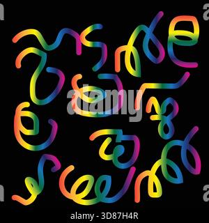 Vibrant abstract rainbow lines design pattern background art Stock Vector